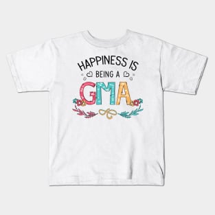 Happiness Is Being A Gma Wildflowers Valentines Mothers Day Kids T-Shirt